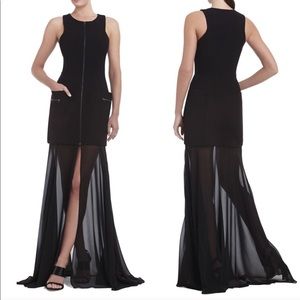 BCBG Annalisa Sheer Maxi Layered Bodycon Dress